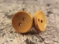 Preview: Rustikale Natur Holz Knopf Ohrstecker Button Roh
